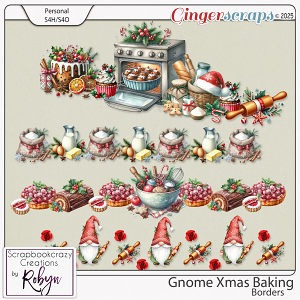 Gnome Xmas Baking Borders by Scrapbookcrazy Creations
