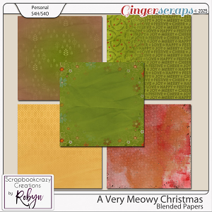 A Very Meowy Christmas Blended Papers by Scrapbookcrazy Creations