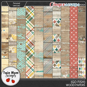 Go Fish - WOOD PAPERS by Twin Mom Scraps