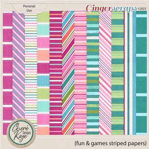 Fun & Games Striped Papers by Chere Kaye Designs 