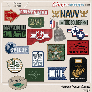 Heroes Wear Camo Tags by ScrapChat Designs