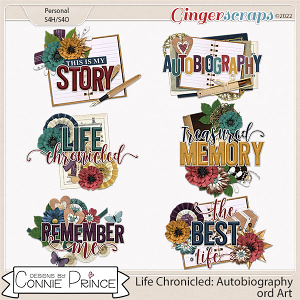Life Chronicled: Autobiography - Word Art Pack by Connie Prince