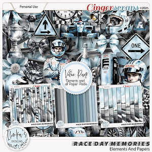 Race Day Memories Elements And Papers by Ilonka's Designs 
