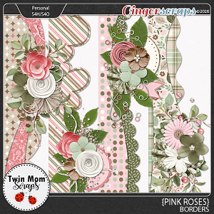 Pink Roses - BORDERS by Twin Mom Scraps