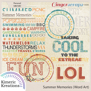 Summer Memories Word Art by Kimeric Kreations