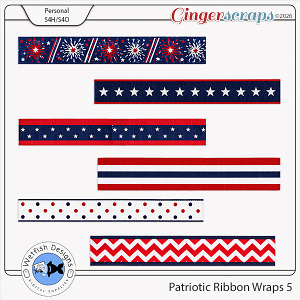 Patriotic Ribbon Wraps 5 by Wetfish Designs  