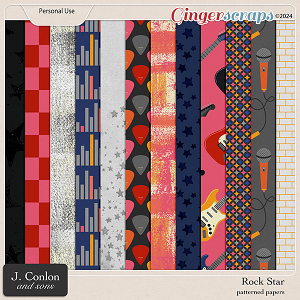 Rock Star Patterned Papers by J. Conlon and Sons