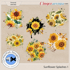 Sunflower Splashes 1 by Wetfish Designs 