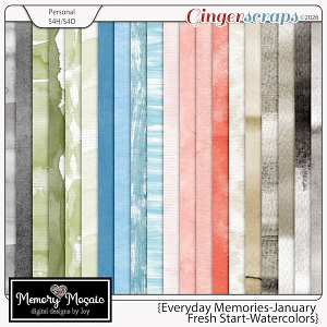 Everyday Memories-January: Fresh Start Watercolor Papers by Memory Mosaic