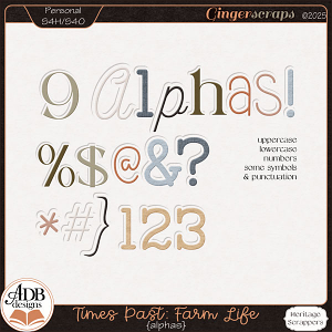 Times Past: Farm Life Alphas by ADB Designs Times Past: Farm Life Alphas by ADB Designs