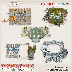 Remember Word Art Clusters from Designs by Lisa Minor