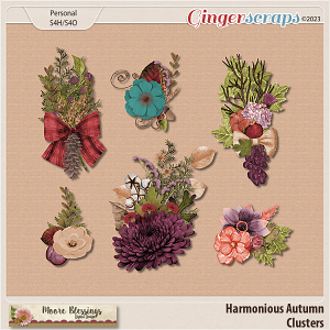 Harmonious Autumn Clusters by Moore Blessings Digital Design