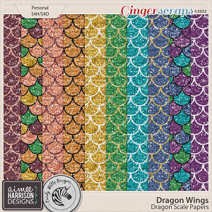 Dragon Wings Dragon Scale Papers by Aimee Harrison and Cindy Ritter Designs