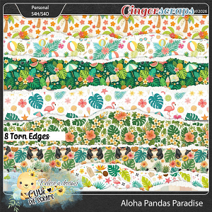 Aloha Pandas Paradise Torn Edges