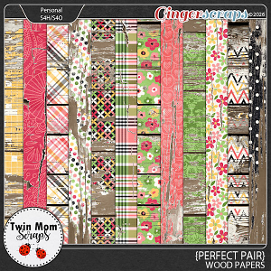 Perfect Pair - WOOD PAPERS by Twin Mom Scraps