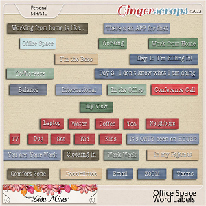 Office Space Word Labels from Designs by Lisa Minor