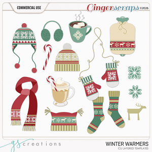 Winter Warmers Layered Templates (CU) by GS Creations