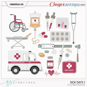 Sick Days1 Layered Templates (CU) by GS Creations