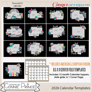 2026 Calendar Templates by Connie Prince (CU Ok)