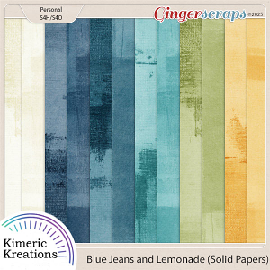 Blue Jeans and Lemonade Distressed Solid Papers by  Kimeric Kreations