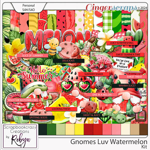 Gnomes Luv Watermelon Kit by Scrapbookcrazy C reations