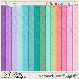 Mermaid Cove: Embossed Papers by LDragDesigns
