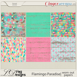 Flamingo Paradise: Worn Out Papers by LDragDesigns