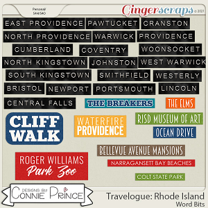 Travelogue Rhode Island - Word Bits by Connie Prince