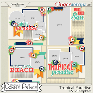 Tropical Paradise - 12x12 Temps (CU Ok) by Connie Prince