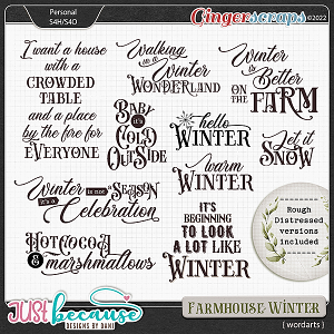 Farmhouse Winter Wordart Stamps by JB Studio