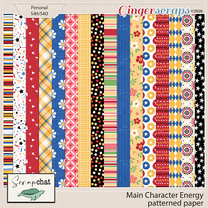 Main Character Energy Patterned Papers by ScrapChat Designs