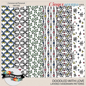 Doodled With Love - CU/PU Layered Patterns by Lisa Rosa Designs