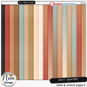 Cozy Comfort - Solid & Ombré Papers - by Neia Scraps