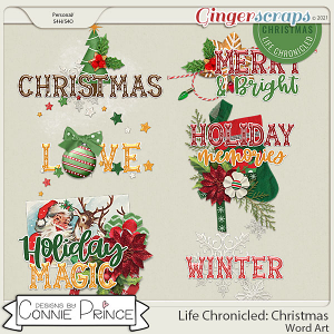 Life Chronicled: Christmas - Word Art Pack by Connie Prince