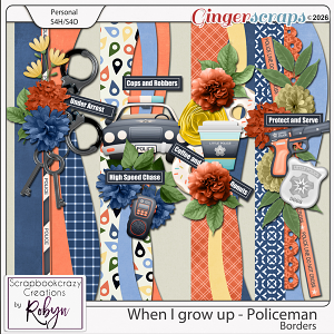 When I grow up - Policeman Borders by Scrapbookcrazy Creations