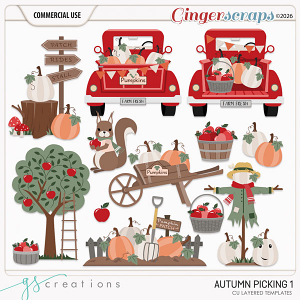 Autumn Picking 1 Layered Templates (CU) by GS Creations