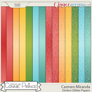 Carmen Miranda - Ombre Glitter Papers by Connie Prince