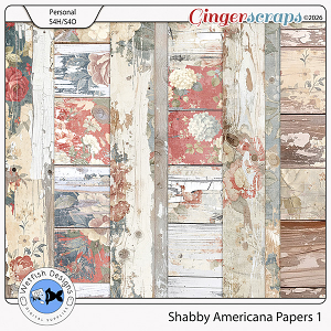 Shabby Americana Papers 1 by Wetfish Designs