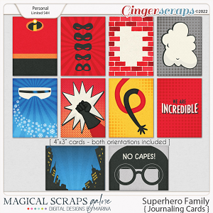 SuperHero Family (journaling cards)
