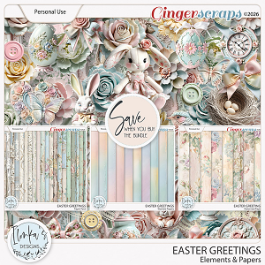 Easter Greetings Elements & Papers by Ilonka's Designs