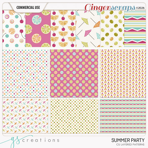 Summer Party Layered Patterns (CU) by GS Creations