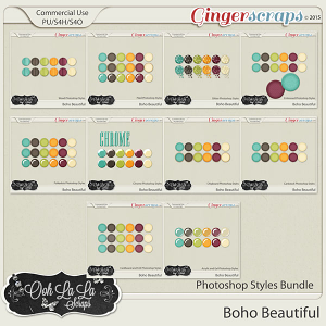 Boho Beautiful CU Photoshop Styles Bundle