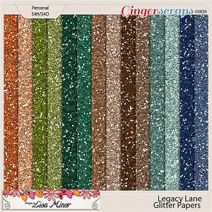 Legacy Lane Glitter Papers from Designs by Lisa Minor