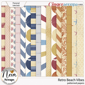 Retro Beach Vibes - Patterned Papers - by Neia Scraps