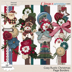 Cozy Rustic Christmas Page Borders-by Adrienne Skelton Designs  