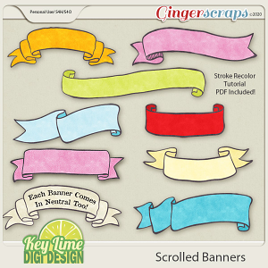 Scrolled Banners by Key Lime Digi Design