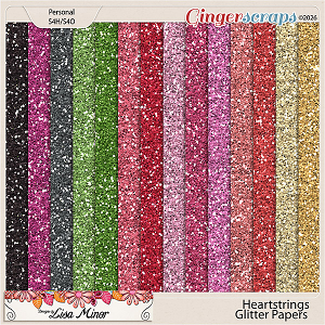 Heartstrings Glitter Papers from Designs by Lisa Minor