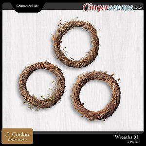 Wreaths 01 CU Embellishments by J. Conlon and Sons