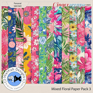 Mixed Floral Paper Pack 3 by Wetfish Designs 