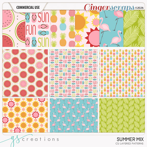 Summer Mix Layered Patterns (CU) by GS Creations